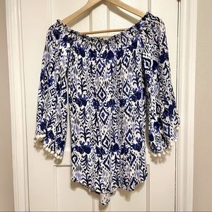 Off the Shoulder Pom Pom Coverup